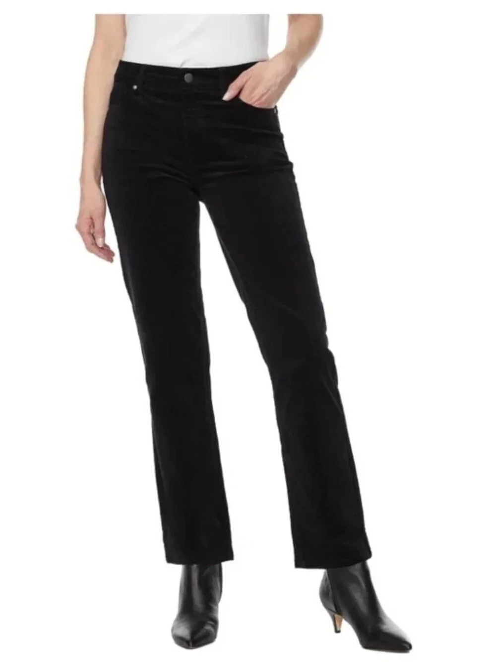 NWT Buffalo David Bitton Corduroy Women's 6/28 Nyla Straight Stretch Black G1989